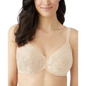 Wacoal Awareness Bra Size 36D 85567 Beige Nude Full Coverage Underwire Lace NWT